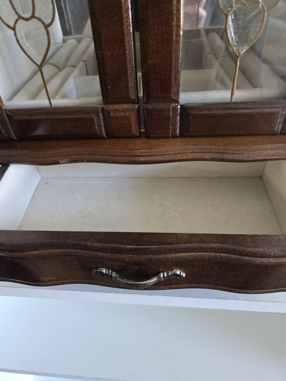Wooden Mirrored Jewelry Armoire - Brown - Picture 3 of 3